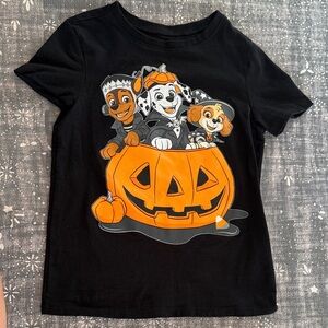 Black Halloween T-Shirt with Paw Patrol Characters